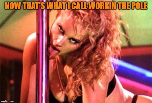 Stripper Pole | NOW THAT'S WHAT I CALL WORKIN THE POLE | image tagged in stripper pole | made w/ Imgflip meme maker