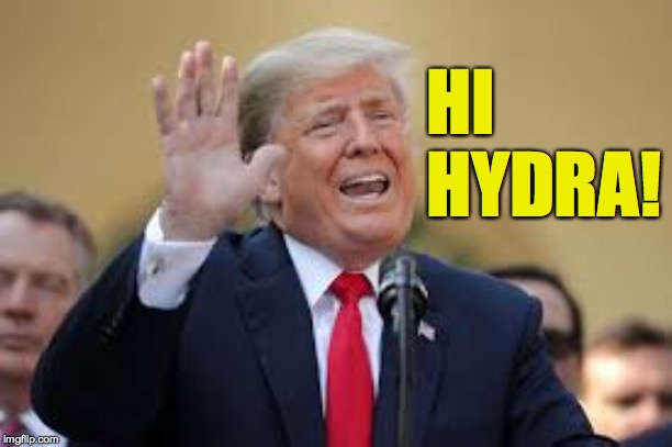 He'll get the hang of it  ( : | HI HYDRA! | image tagged in memes,hi hydra,trump,still learning | made w/ Imgflip meme maker
