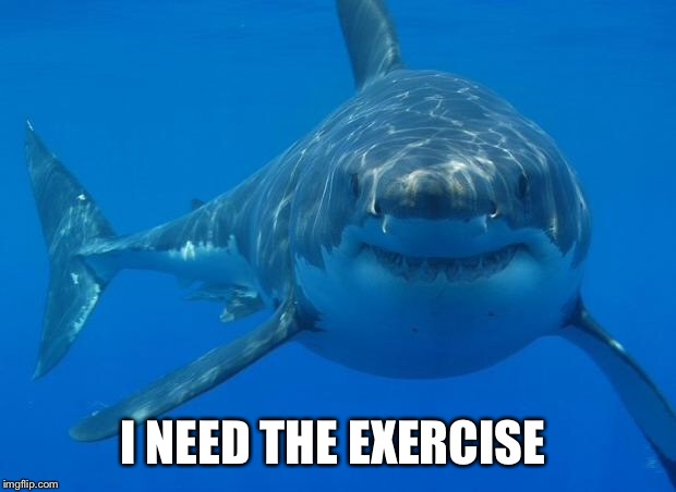 Straight White Shark | I NEED THE EXERCISE | image tagged in straight white shark | made w/ Imgflip meme maker