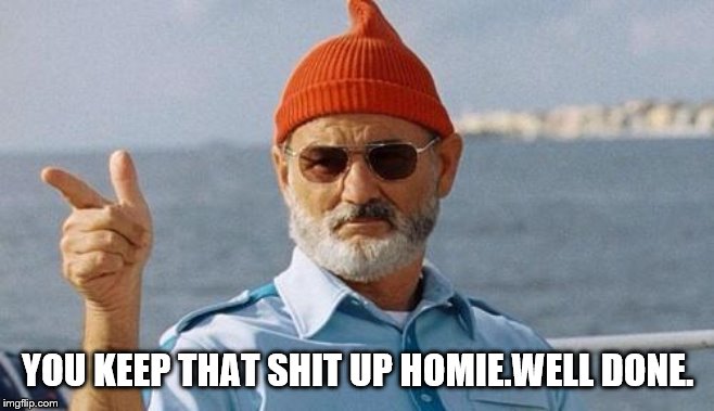 Bill Murray wishes you a happy birthday | YOU KEEP THAT SHIT UP HOMIE.WELL DONE. | image tagged in bill murray wishes you a happy birthday | made w/ Imgflip meme maker