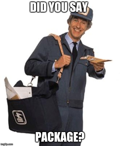 DID YOU SAY PACKAGE? | image tagged in mailman | made w/ Imgflip meme maker