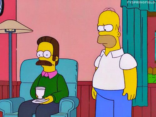 High Quality Homer and Ned Blank Meme Template