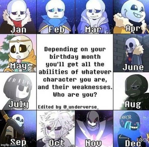 Which sans au are you? AU quiz!!