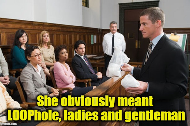 She obviously meant LOOPhole, ladies and gentleman | made w/ Imgflip meme maker