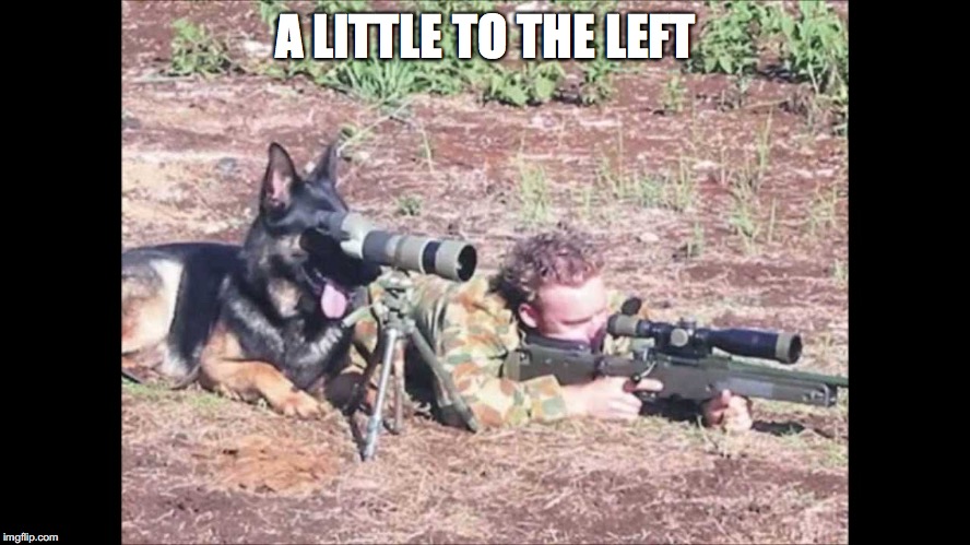 Military Humour | A LITTLE TO THE LEFT | image tagged in military humour | made w/ Imgflip meme maker