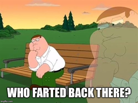 pensive reflecting thoughtful peter griffin | WHO FARTED BACK THERE? | image tagged in pensive reflecting thoughtful peter griffin | made w/ Imgflip meme maker