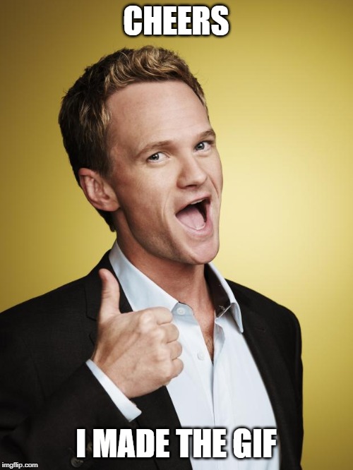 Barney Stinson | CHEERS I MADE THE GIF | image tagged in barney stinson | made w/ Imgflip meme maker