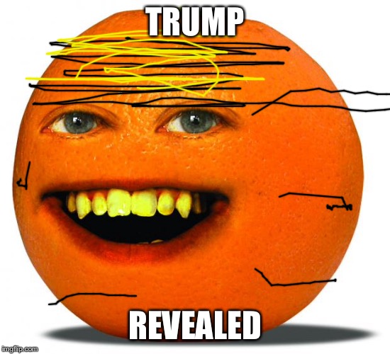 Annoying Orange | TRUMP REVEALED | image tagged in annoying orange | made w/ Imgflip meme maker