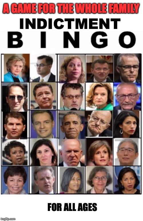 When? | A GAME FOR THE WHOLE FAMILY; INDICTMENT; FOR ALL AGES | image tagged in bingo,indictment,democrats | made w/ Imgflip meme maker