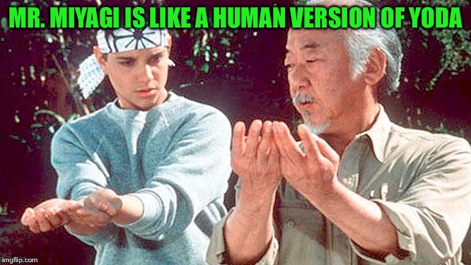 Mr Miyagi | MR. MIYAGI IS LIKE A HUMAN VERSION OF YODA | image tagged in mr miyagi | made w/ Imgflip meme maker