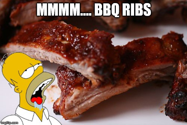 BBQ RIBS image tagged in homer ribs made w/ Imgflip meme maker.