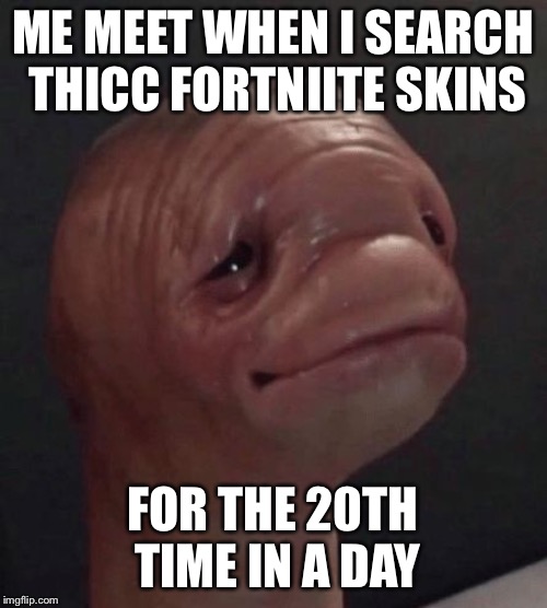 my meat when | ME MEET WHEN I SEARCH THICC FORTNIITE SKINS; FOR THE 20TH TIME IN A DAY | image tagged in my meat when | made w/ Imgflip meme maker