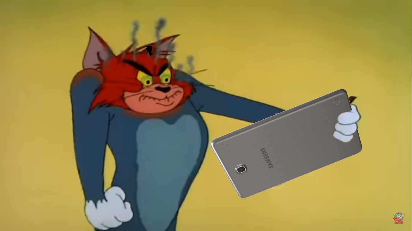 High Quality Angry Tom (tablet/phone) Blank Meme Template