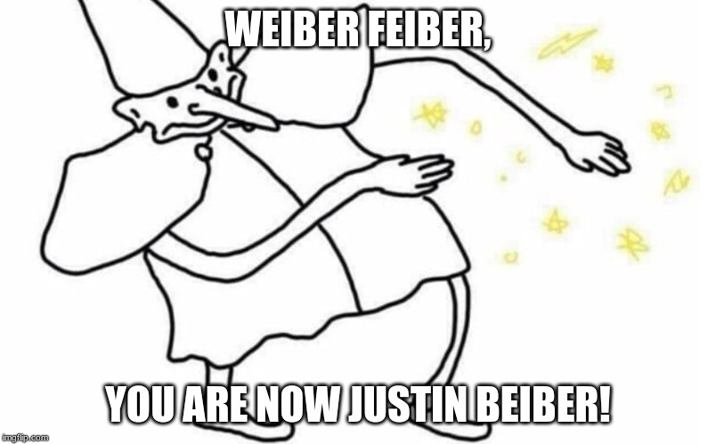 Skidaddle Skidoodle | WEIBER FEIBER, YOU ARE NOW JUSTIN BEIBER! | image tagged in skidaddle skidoodle | made w/ Imgflip meme maker