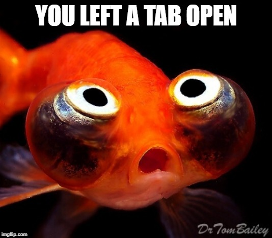 YOU LEFT A TAB OPEN | made w/ Imgflip meme maker