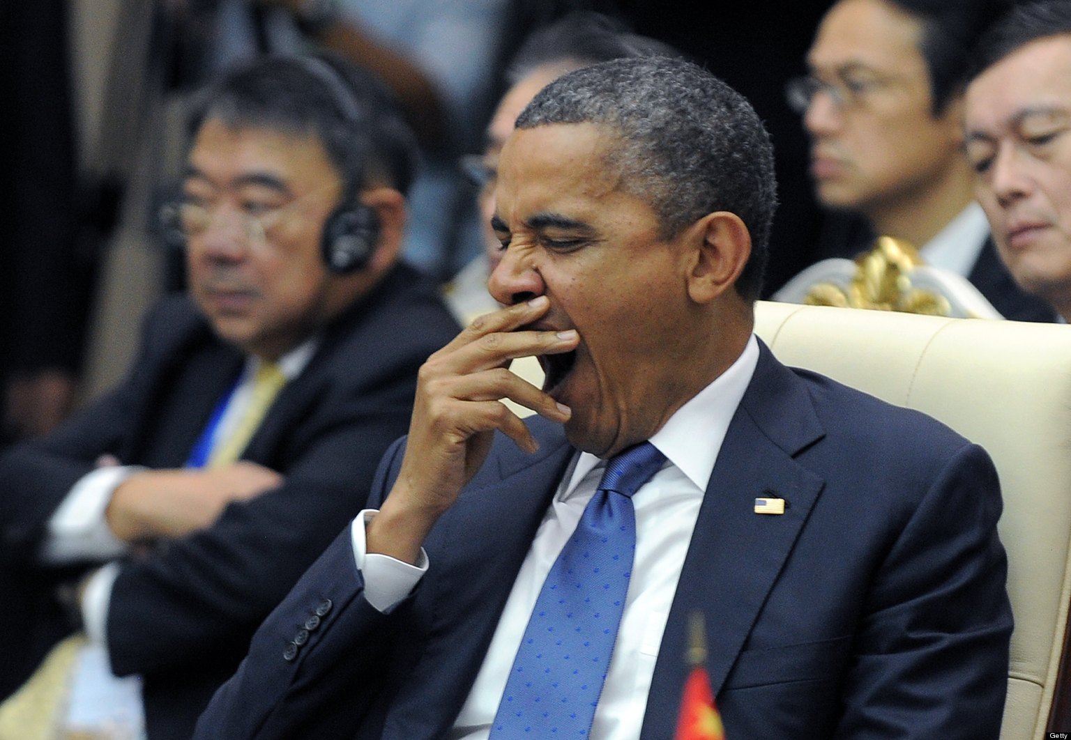 High Quality Obama yawning Blank Meme Template