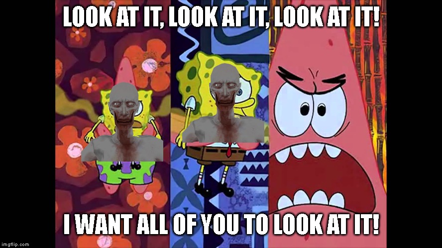 Look at it! | LOOK AT IT, LOOK AT IT, LOOK AT IT! I WANT ALL OF YOU TO LOOK AT IT! | image tagged in look at it,scp meme | made w/ Imgflip meme maker