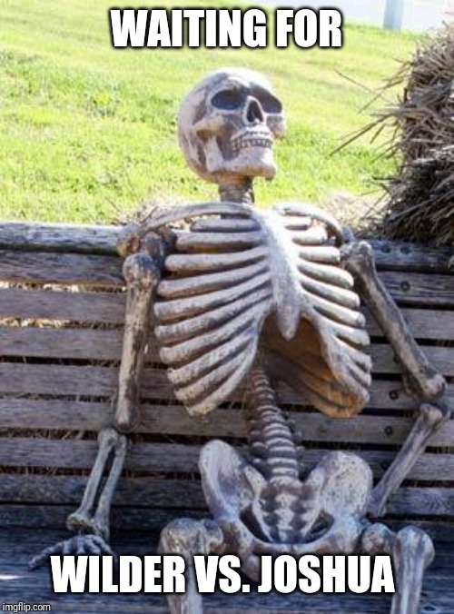 Waiting Skeleton | WAITING FOR; WILDER VS. JOSHUA | image tagged in memes,waiting skeleton | made w/ Imgflip meme maker