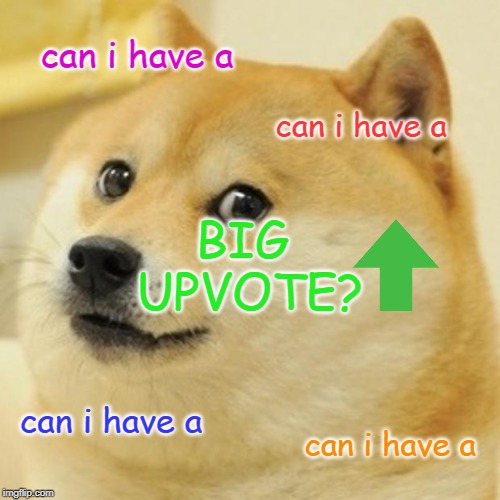 Doge Meme |  can i have a; can i have a; BIG UPVOTE? can i have a; can i have a | image tagged in memes,doge | made w/ Imgflip meme maker