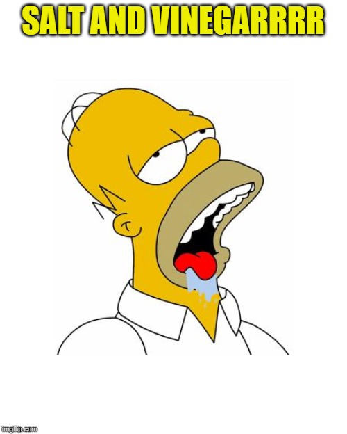Homer Simpson Drooling | SALT AND VINEGARRRR | image tagged in homer simpson drooling | made w/ Imgflip meme maker