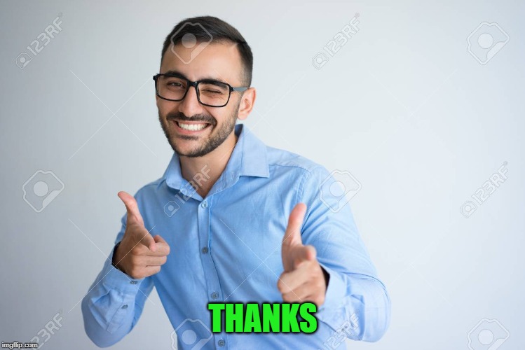 THANKS | image tagged in winky point | made w/ Imgflip meme maker