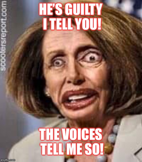 Voices | HE’S GUILTY I TELL YOU! THE VOICES TELL ME SO! | image tagged in trump | made w/ Imgflip meme maker