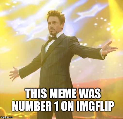 Robert Downey Jr Iron Man | THIS MEME WAS NUMBER 1 ON IMGFLIP | image tagged in robert downey jr iron man | made w/ Imgflip meme maker