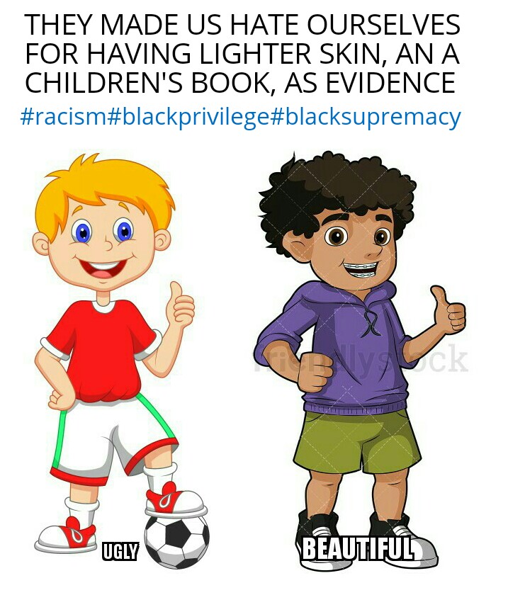 Racist children's book, beautiful and ugly. BLACK IS BEAUTIFUL, Blank Meme Template