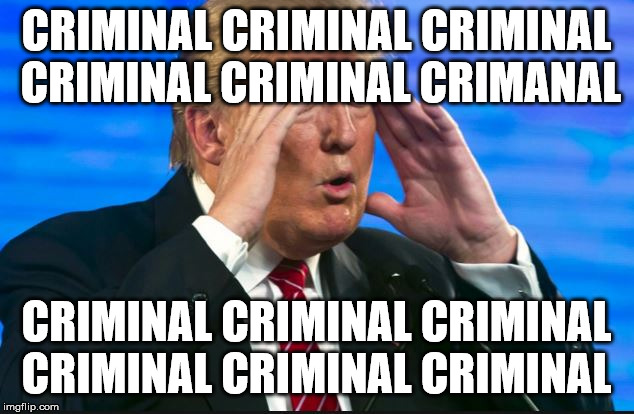 Trump - Sad, so sad | CRIMINAL CRIMINAL CRIMINAL CRIMINAL CRIMINAL CRIMANAL; CRIMINAL CRIMINAL CRIMINAL CRIMINAL CRIMINAL CRIMINAL | image tagged in trump - sad so sad | made w/ Imgflip meme maker
