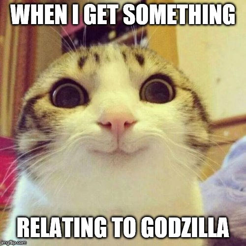 Smiling Cat | WHEN I GET SOMETHING; RELATING TO GODZILLA | image tagged in memes,smiling cat | made w/ Imgflip meme maker