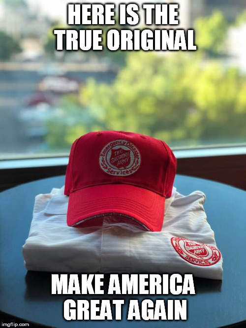 Red Hat | HERE IS THE TRUE ORIGINAL; MAKE AMERICA GREAT AGAIN | image tagged in red hat | made w/ Imgflip meme maker