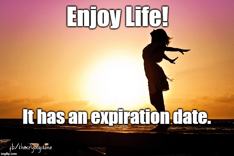 Enjoy Life! It has an expiration date. | image tagged in life | made w/ Imgflip meme maker