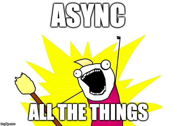 X all the things HI-DEF | ASYNC; ALL THE THINGS | image tagged in x all the things hi-def | made w/ Imgflip meme maker