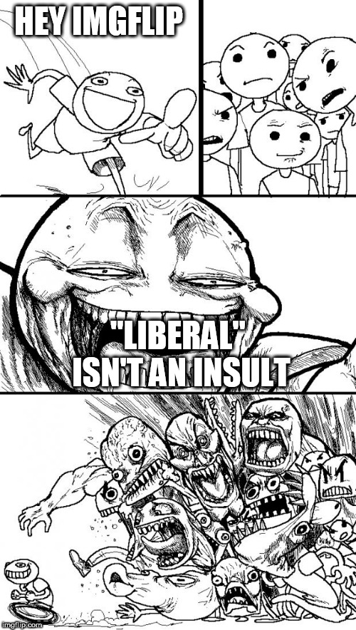 Hey Internet | HEY IMGFLIP; "LIBERAL" ISN'T AN INSULT | image tagged in memes,hey internet,imgflip,liberal,not an insult,insult | made w/ Imgflip meme maker