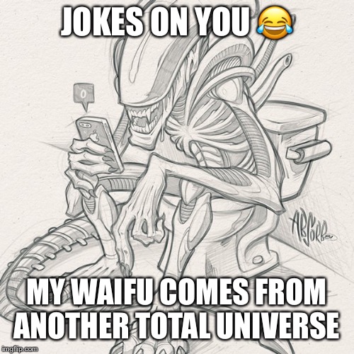 JOKES ON YOU ? MY WAIFU COMES FROM ANOTHER TOTAL UNIVERSE | made w/ Imgflip meme maker
