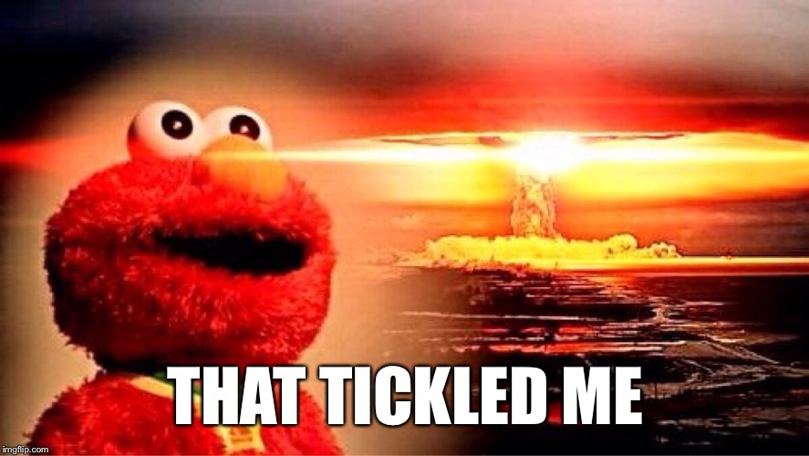 elmo nuclear explosion | THAT TICKLED ME | image tagged in elmo nuclear explosion | made w/ Imgflip meme maker