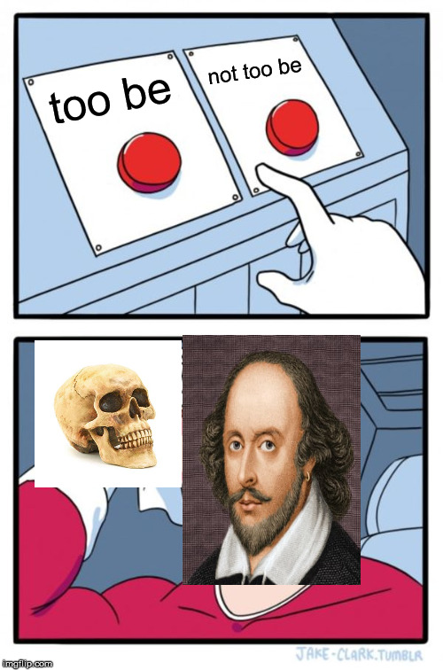 wish I had photoshop | not too be; too be | image tagged in memes,two buttons,shakespeare | made w/ Imgflip meme maker
