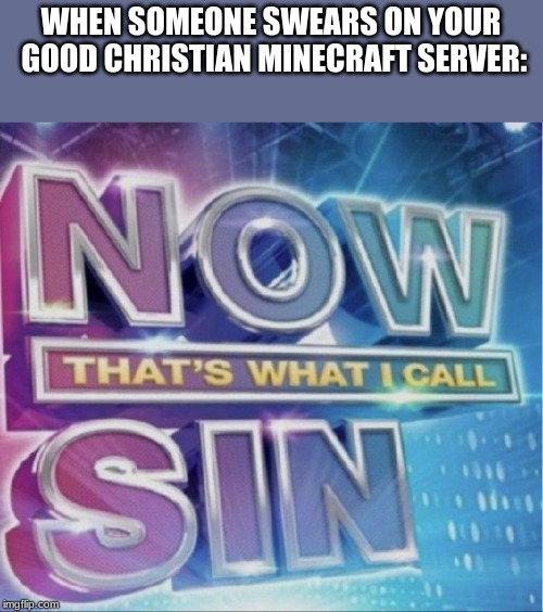 ?no swearing? | WHEN SOMEONE SWEARS ON YOUR GOOD CHRISTIAN MINECRAFT SERVER: | image tagged in memes,funny,minecraft,no swearing | made w/ Imgflip meme maker