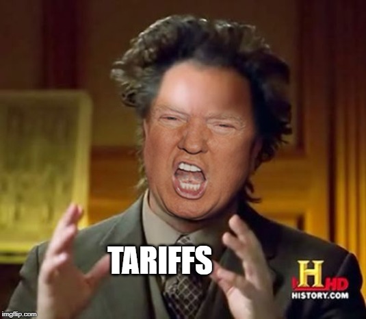 Donald Trump's Answer to Everything | TARIFFS | image tagged in donald trump aliens guy,tariffs,trump | made w/ Imgflip meme maker