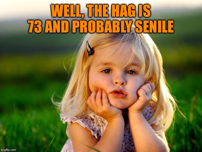 WELL, THE HAG IS 73 AND PROBABLY SENILE | made w/ Imgflip meme maker