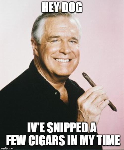 HEY DOG IV'E SNIPPED A FEW CIGARS IN MY TIME | made w/ Imgflip meme maker