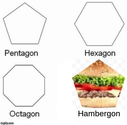 Pentagon Hexagon Octagon Meme | Hambergon | image tagged in memes,pentagon hexagon octagon | made w/ Imgflip meme maker