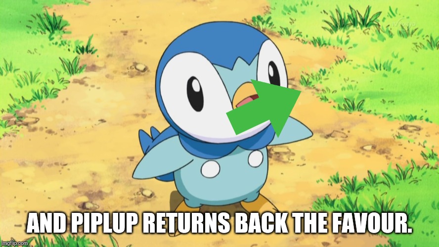 AND PIPLUP RETURNS BACK THE FAVOUR. | made w/ Imgflip meme maker