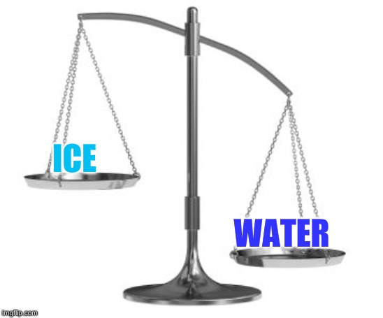 scales of justice | ICE WATER | image tagged in scales of justice | made w/ Imgflip meme maker