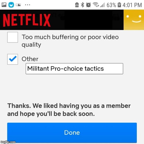 Netflix threatens pro-life states, time to learn to stream their content on the torrents. | Militant Pro-choice tactics | image tagged in scumbag netflix,torrents,pro-choice,pro-life,netflix,memes | made w/ Imgflip meme maker