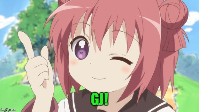 Happy Anime Girl | GJ! | image tagged in happy anime girl | made w/ Imgflip meme maker