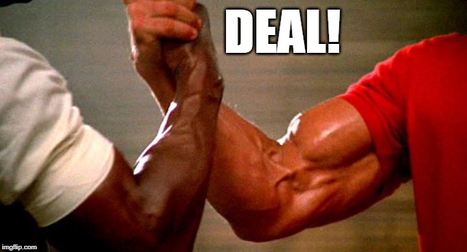 handshake | DEAL! | image tagged in handshake | made w/ Imgflip meme maker