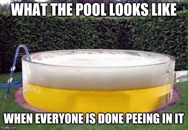 beer pool | WHAT THE POOL LOOKS LIKE WHEN EVERYONE IS DONE PEEING IN IT | image tagged in beer pool | made w/ Imgflip meme maker