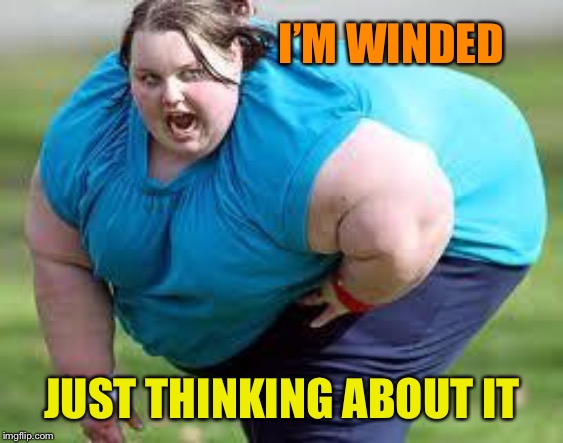 fat person | I’M WINDED JUST THINKING ABOUT IT | image tagged in fat person | made w/ Imgflip meme maker