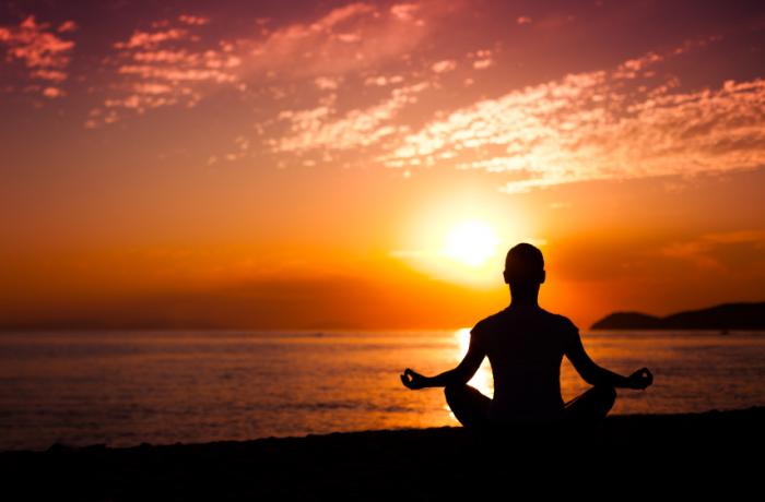 High Quality Meditating sunset Blank Meme Template